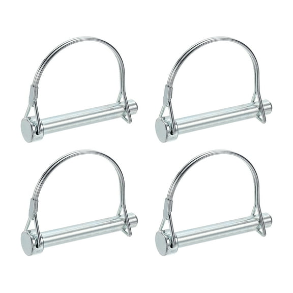 Uxcell 4 Pcs Trailer Coupler Pins, 3/8" x 2.8" Half Round Safety Wire Lock Hitch Pin