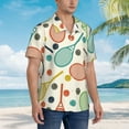 thumbnail image 3 of Gaeub Racket and Tennis Ball Print Men's Hawaiian Shirt,Button Down Short Sleeves Shirts,Tropical Beach Casual Button Down Shirts,X-Large, 3 of 7