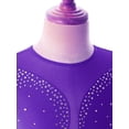 thumbnail image 5 of iEFiEL Girls Sparkle Rhinestone Figure Ice Skating Leotard Youth Dance Dress Juniors Gymnastics Skirted Leotard Purple 14, 5 of 7