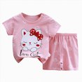 thumbnail image 3 of Kids Clothes Set Boy Summer Outfit T-Shirt Shorts Summer Clothing Cotton Cartoon Casual Children Clothes Set Pink 5-6 Years, 3 of 8