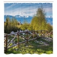 thumbnail image 3 of Ambesonne Landscape Shower Curtain, Snowy Alps Mountain, 69"Wx75"L, Green Blue, 3 of 5