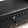 thumbnail image 3 of Rolled arms, black PU bench | Can be used as a chaise lounge | Adds charm to your living area, 3 of 3