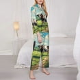 thumbnail image 3 of Picia Prairie Pasture Cow Pattern Women’s Long-Sleeve Sleepwear Set - Soft 2-Piece Loungewear with Pockets, Comfy PJs for Relaxing Nights-Large, 3 of 7