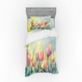 thumbnail image 2 of Ambesonne Pastel Bedding Set 4 Pcs, Tulips Flower Bed Park, Queen, Multicolor, 2 of 3