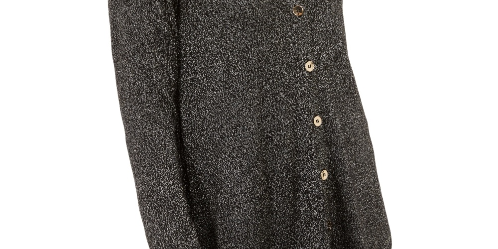 NEW NWT Alfani Petite Large Metallic Shirttail Cardigan Sweater Lightweight