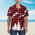 thumbnail image 2 of Xecao Christmas Tree Buffalo Plaid print Hawaiian shirt - a stylish short-sleeve button-down for men, perfect for casual beach and tropical outings., 2 of 9