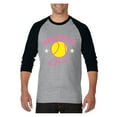thumbnail image 1 of Mens Raglan Sleeve Baseball T-Shirts - Softball Girl, 1 of 5