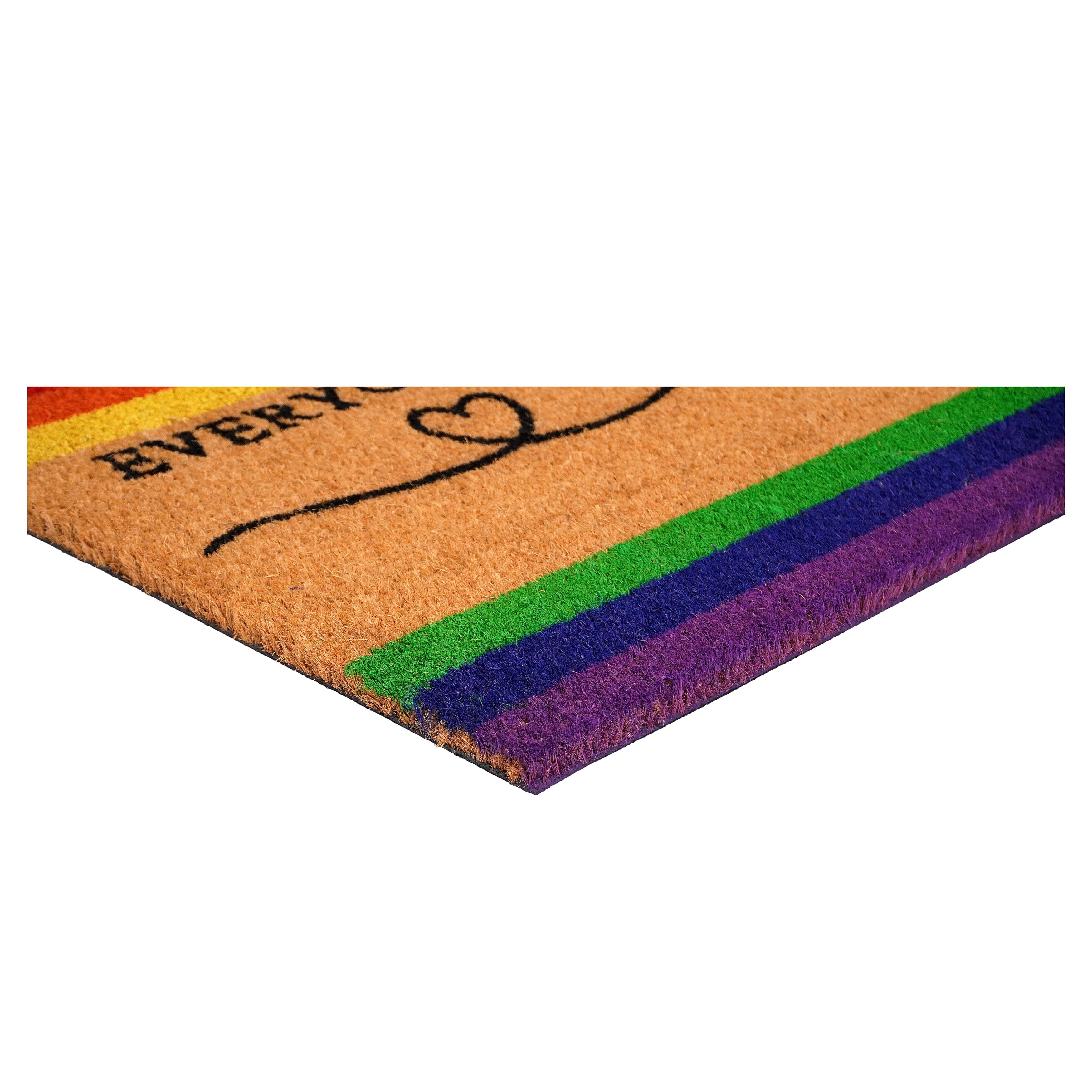 Calloway Mills 107832436 24 x 36 in. Coir & Vinyl Everyone is Welcome Here Rectangular Doormat - Multi Color