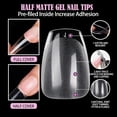 thumbnail image 4 of SINBEE Short Coffin Nail Tips Soft Gel Acrylic Nails Tips 240pcs Half Matte Full Cover Pre-shape False Gel x Nail Tips for Nail Extension Home DIY Nail Salon 12 Sizes Press on Clear Coffin Nail Tips, 4 of 7