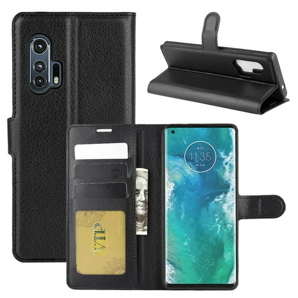 [PST] Motorola Edge+ Case, Leather Magnetic Card Slot Wallet Folio Flip Case Cover