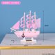 thumbnail image 2 of Adornos de velero de madera azul claro mediterráneo de navegación suave, decoración para el hogar, tienda, modelo de velero, artesanía, 2 of 5