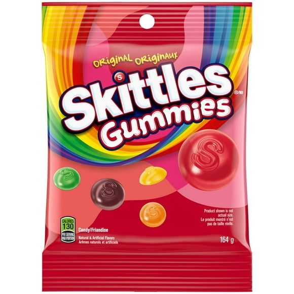 SKITTLES, Original Gummy Candy, Bag, 164g, Bag, 164g