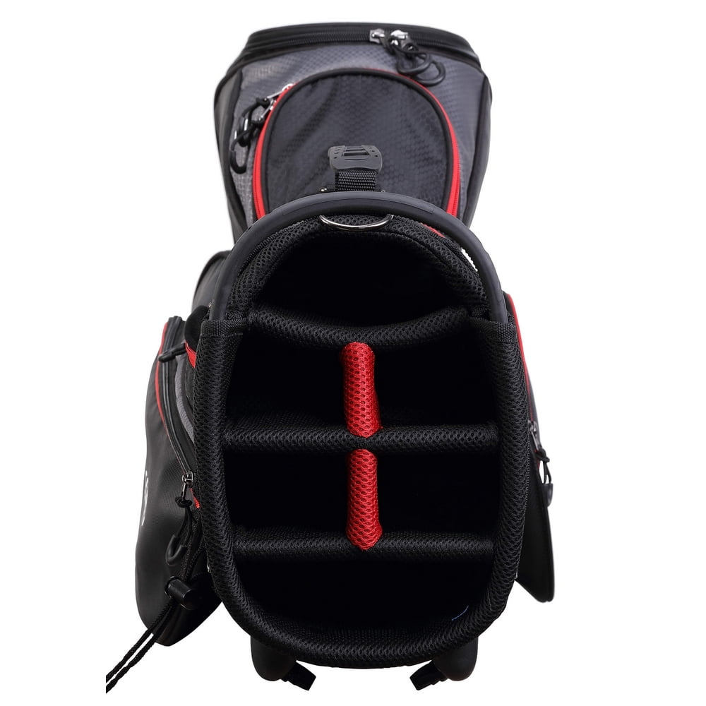 MacGregor Golf Response Stand Bag, 9" Top, 6-Way Divider, Black/Red, 5 lbs