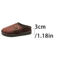 thumbnail image 4 of Fesfesfes Womens Winter Fleece Lined Slippers Cozy Warm House Shoes Non Slip Sole Slip On Indoor Outdoor Comfortable Casual Footwear Thick Bottom Flat Slippers(Coffee,38(US:6.5)), 4 of 9