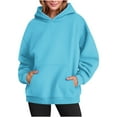 thumbnail image 2 of Womens Oversized Hoodies Casual Long Sleeve Fleece Sweatshirts Pullover Teen Girls Clothes Women Sweatshirts Ladies Tops with Pocket, 2 of 8
