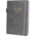 thumbnail image 1 of Planificador diario 2023, página al día, tapa dura - Agenda 2022 Libro de citas por horas con calendario mensual, bolsillo interior, 14,5 x 21,5 cm, 332 páginas (gris), 1 of 5