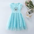 thumbnail image 2 of AUNVITO Girls Summer Sleeveless Dress Flutter Sleeves Snowflake Sequins Embroidery Round Neck Tulle Fairy Tale Party, 2 of 9