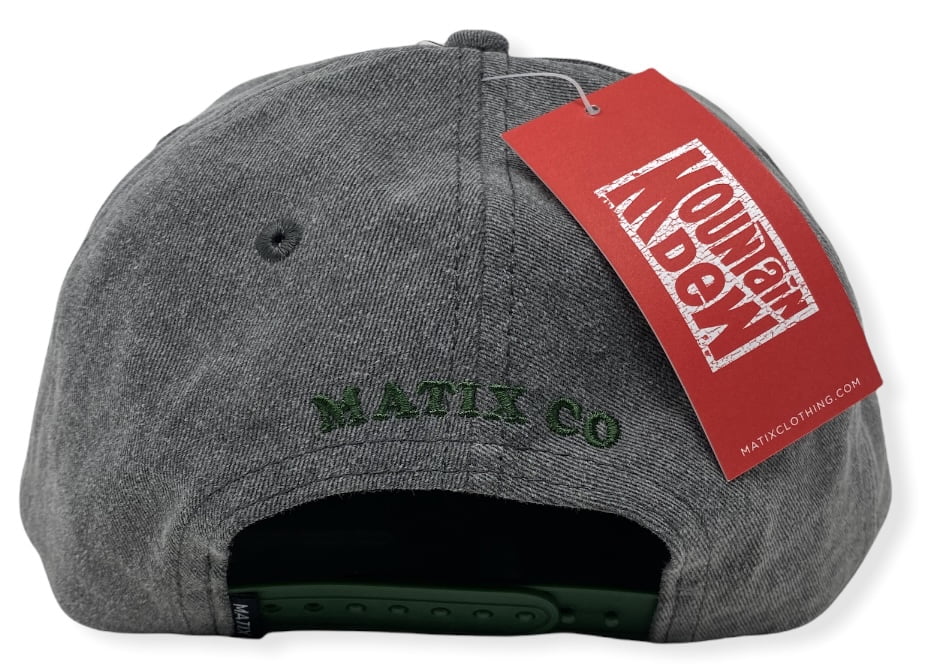 Matix Men's X Mountain Dew Throwback Vintage Wash Snapback Hat Cap - Heather Black/Green