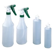 ZoroSelect 32 oz. White/Green, HDPE Trigger Spray Bottle, 3 Pack
