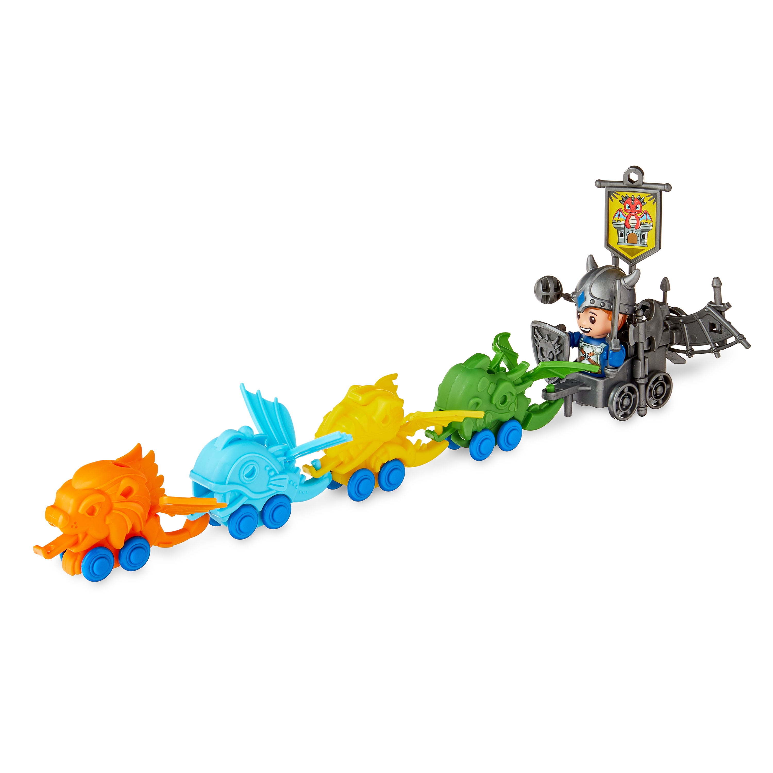 Kid Connection Dragon Car Carrier Playset with Light and Sound, 21 Pieces, Toddler Toys
