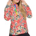thumbnail image 4 of KLL Small Coral Red Flowers for Womens Pullover Hoodie with Pocket Hooded Long Sleeve Shirts Sweatshirt for Women-Large, 4 of 7