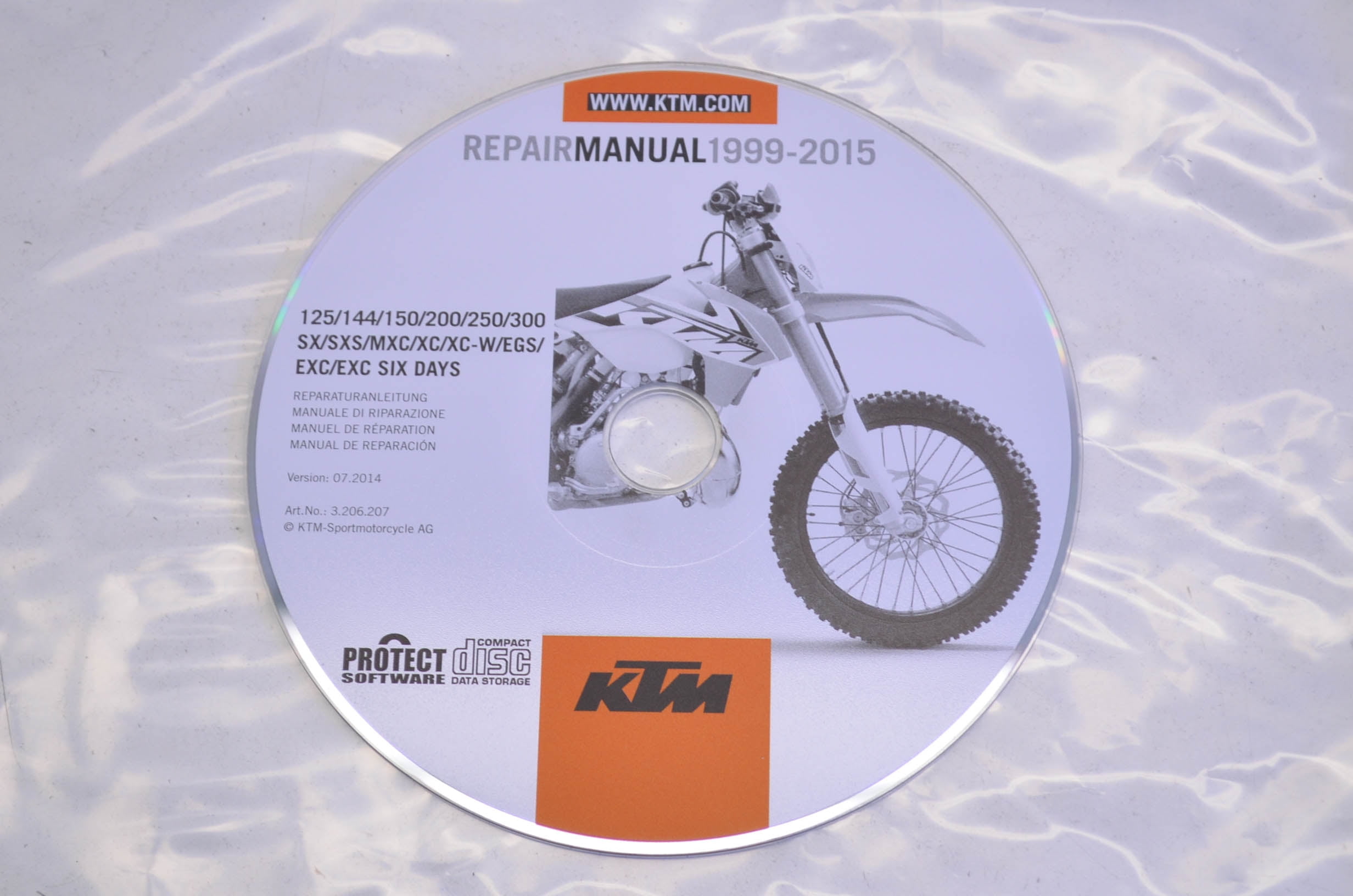 KTM 3206207 1999-2015 125-300 SX/SXS/MXC/XC/W/EGS/EXC/EXC SIX DAYS Repair Manual CD Disc QTY 1 - Walmart.com
