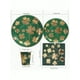 thumbnail image 2 of 40pcs Deep Green Paper Tableware Set, Luxurious Four Leaf Clover Gold Foil Design, Thickened And Hardened, Not Softened By Pouring 100°C Boiling Water, 2 of 5