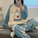 thumbnail image 3 of Pijamas Kawaii Sanrio Kuromi Cinnamoroll Pachacco para mujer, ropa de dormir de franela gruesa y cálida, cuello redondo, Invierno, 3 of 4