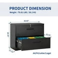 thumbnail image 3 of Lateral File Cabinet with 2 Drawer,Heavy Duty Locking Metal Lateral File Cabinet,35.43" L x 17.72" W x28.7 H, for Legal Letter Files,Disassemble, 3 of 8