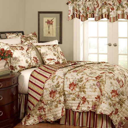 Waverly Charleston Chirp Quilt Set - Papaya (King)