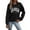 Black, variant on Tops for Women 2025 On Sale Fall Winter Soft Crew Neck Long Sleeve Batwing Off the Shoulder with Pocket Graphiprint Leisure Cotton Sweatshirt Tops(Pink,L)