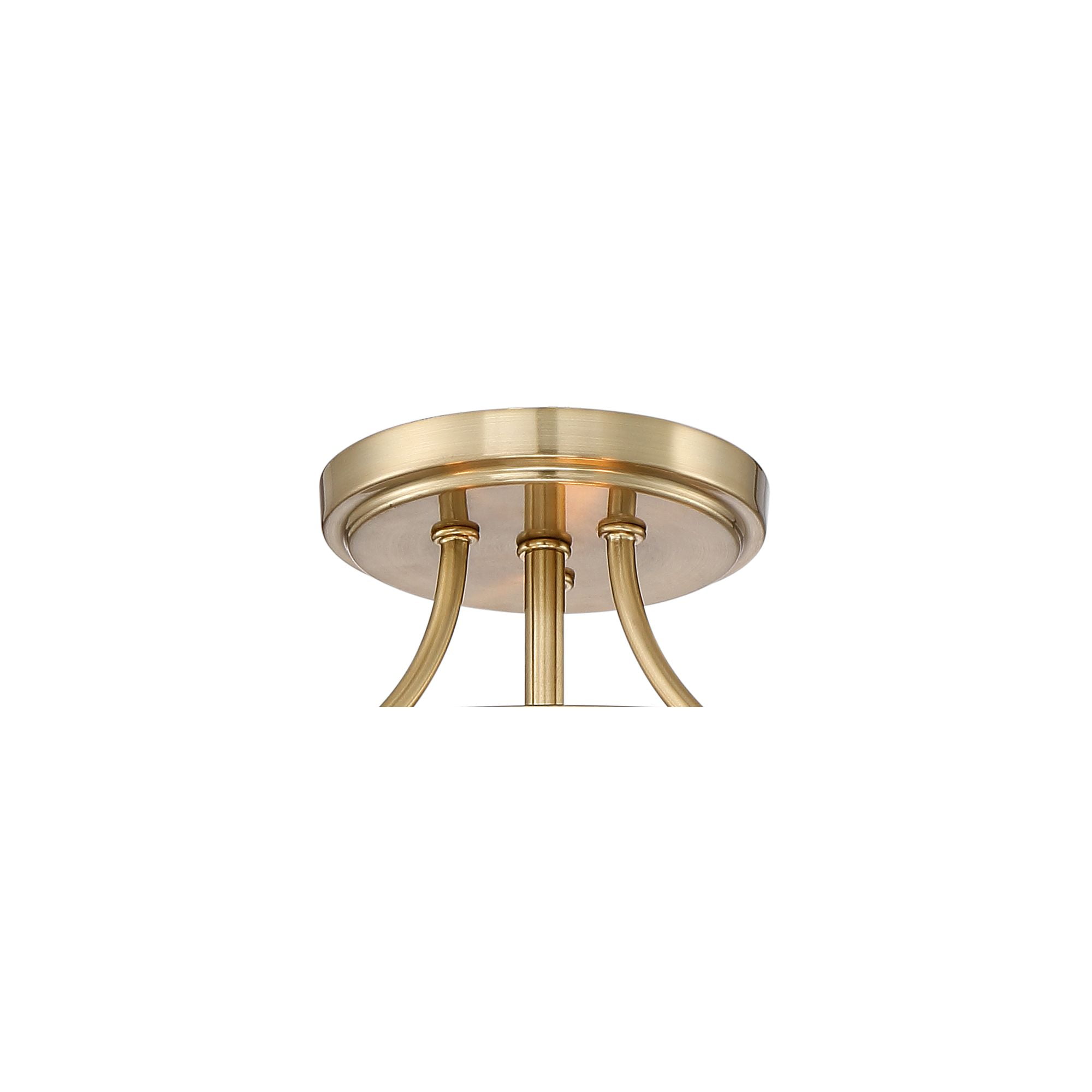 Possini Euro Design Alia Modern Ceiling Light Semi Flush Mount Fixture 14" Wide Warm Brass 3-Light Clear Glass Shade for Bedroom Living Room Hallway