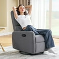 thumbnail image 6 of Jocisland Swivel Glider Rocking Recliner Chair for Adults, Nursery Rocker Reclining,  Upholstered Single Sofa Armchair for Living Room Bedroom Nursing, Linen Gray, 6 of 9