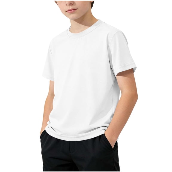 Jalioing Kids Athletic T Shirt Breathable Quick Dry Mesh Tee Shirt Short Sleeve Crew Neck Summer Sport Tops for Boys Girls