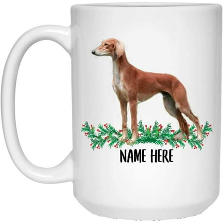 

Funny Personalized Text Gifts Saluki Red Custom Name Christmas 2022 Gifts White Coffee Mug White 15oz