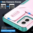 thumbnail image 2 of for Moto G Power (2023) Case with Built-in Camera Lens Slide Cover, Heavy-Duty Shockproof Rugged Case Heavy Duty Bumper Shockproof Phone Cover for Moto G Power (2023),Rosegold, 2 of 7