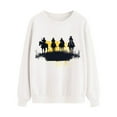 thumbnail image 4 of Cmfcve Sweat Shirts for Women Retro Silhouette Print Tunic Tops Crew Neck Raglan Long Sleeve Loose Sweatshirt, 4 of 4