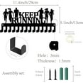 thumbnail image 2 of Perchero para medallas de carrera, organizador de medallas de metal negro de hierro, pequeño, para montar en la pared, con 14 ganchos para premiar a corredores, maratones, carreras, 11,4 x 5,1, 2 of 7