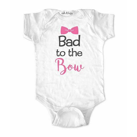 Bad to the Bow - wallsparks cute & funny Brand - baby one piece bodysuit - Great baby shower gift!