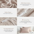 thumbnail image 6 of Muslin Duvet Cover Queen - 100% Washed Cotton Linen Like Gauze Comforter Cover 3 Pieces Breathable & Lightweight for All Season, 6 of 14