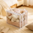 thumbnail image 4 of Yhmxh Clear PVC Clothes Storage Box with Zipper & Reinforced Handles, Foldable Transparent Clothing Organizer Bin, Dustproof Stackable Storage Container for Closet Sweaters, Shirts, Bedding, Toys, 4 of 6