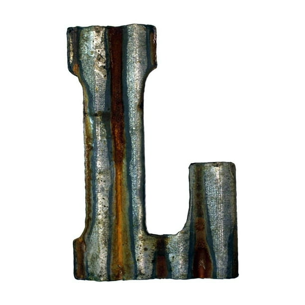 Custom Cut Decor 8'' Rusty Galvanized Corrugated Metal Letter L