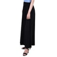 thumbnail image 2 of NY Collection Petite Solid Maxi Skirt With Sash Waist Tie Black PS, 2 of 4