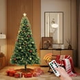thumbnail image 4 of 7FT Artificial Christmas Tree with Remote Control Green Holiday Tree for Living Room Office Party Decoration, Premium Hinged Artificial Pine Lighted Holiday with Metal Stand, 4 of 8