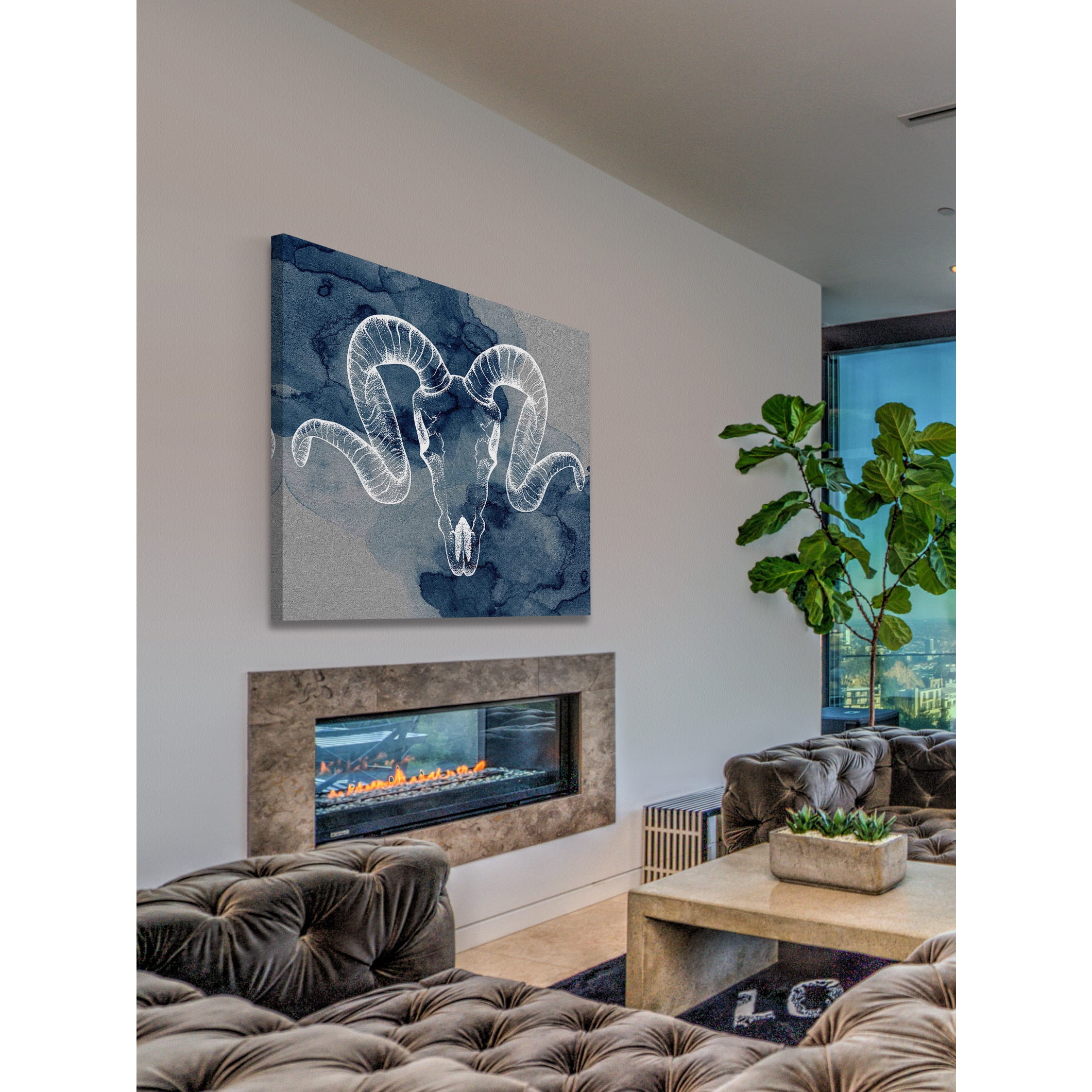 "Ram Outline" Painting Print on Wrapped Canvas