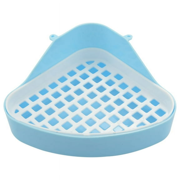 Toilet Litter Tray,Small Animal Toilet Corner Potty, Pet Litter Trays Corner for , Hamster (Blue)