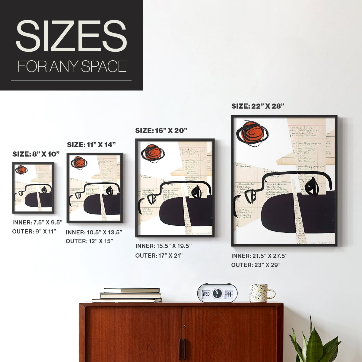 Faces of A Century II in Paper Solid Wood 11 x 14 Framed Print