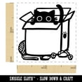 thumbnail image 2 of Cat in Box Blank for Notes Lists Memos Self-Inking Rubber Stamp Ink Stamper - Sky Blue Ink - Small 1 Inch, 2 of 7
