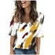 thumbnail image 1 of Camisetas Casuales de Manga Corta Plisada de la Moda de las Mujeres, Camiseta Cómoda de Poliéster para las Mujeres, Blusa de Primavera de Verano Lavado a Mano, 1 of 5