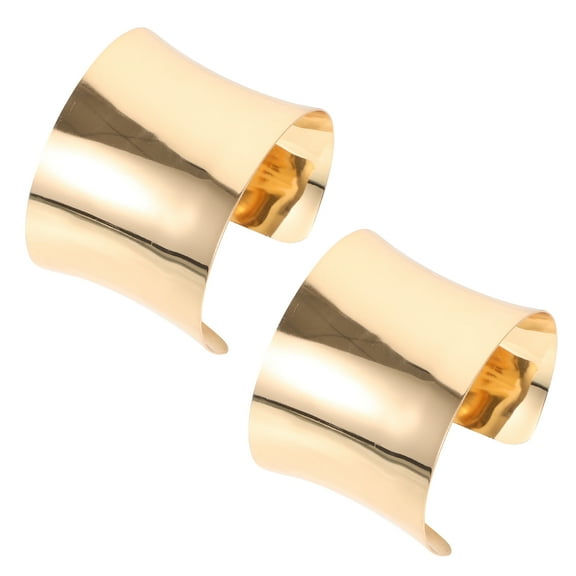 IBASETOY 2pcs Cuff Bracelet Woman Golden Alloy Decoration for Birthday Celebrations
